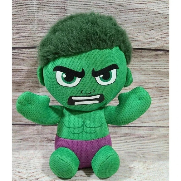 TY Marvel Plush Hulk Stuffed Toy Beanie Baby Beanbag 7" Green 2017 - Picture 1 of 3
